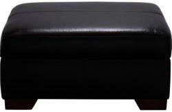 Heart of House Eton Leather Footstool - Chocolate.